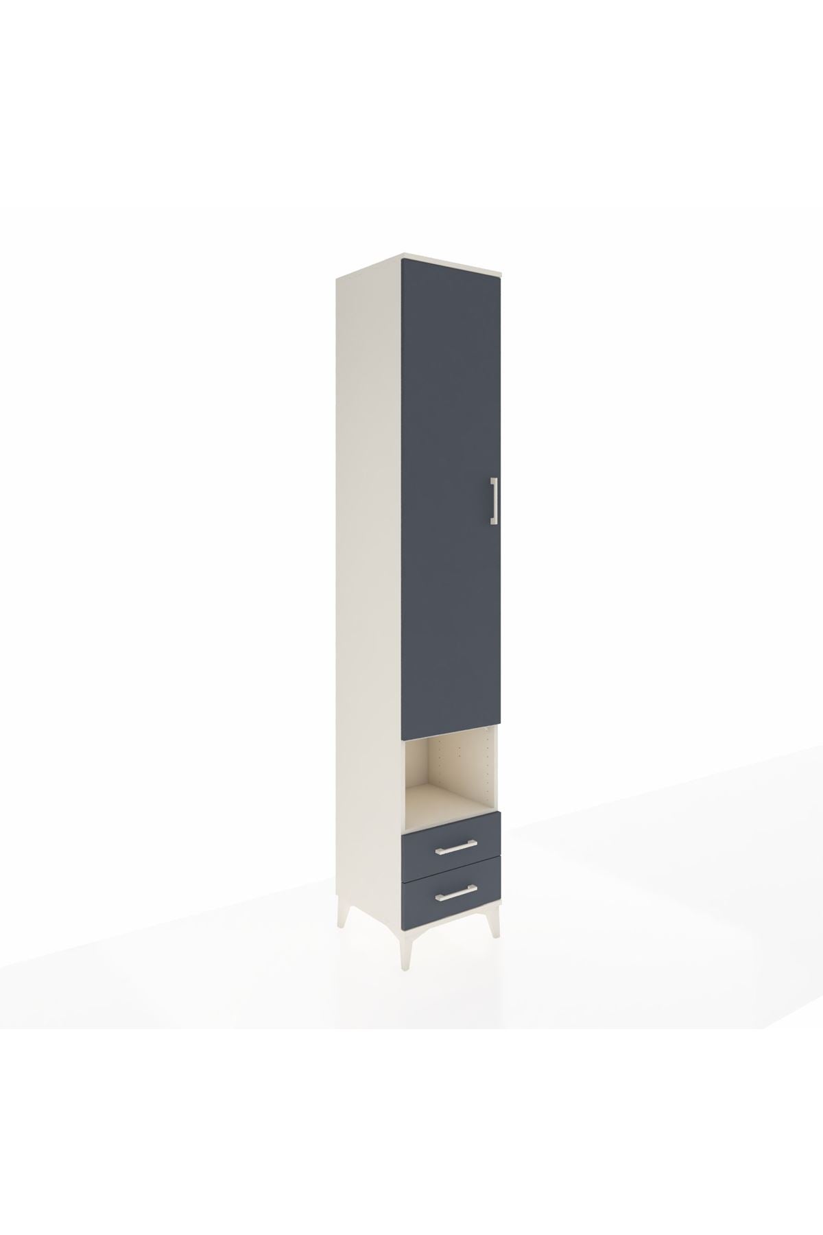 Hyperion Dolap 4 Raflı 2 Çekmeceli Tek Askılı 44x44x243 Aytaşı-Antrasit