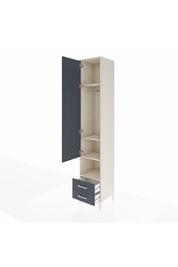 Hyperion Dolap 4 Raflı 2 Çekmeceli Tek Askılı 44x44x243 Aytaşı-Antrasit