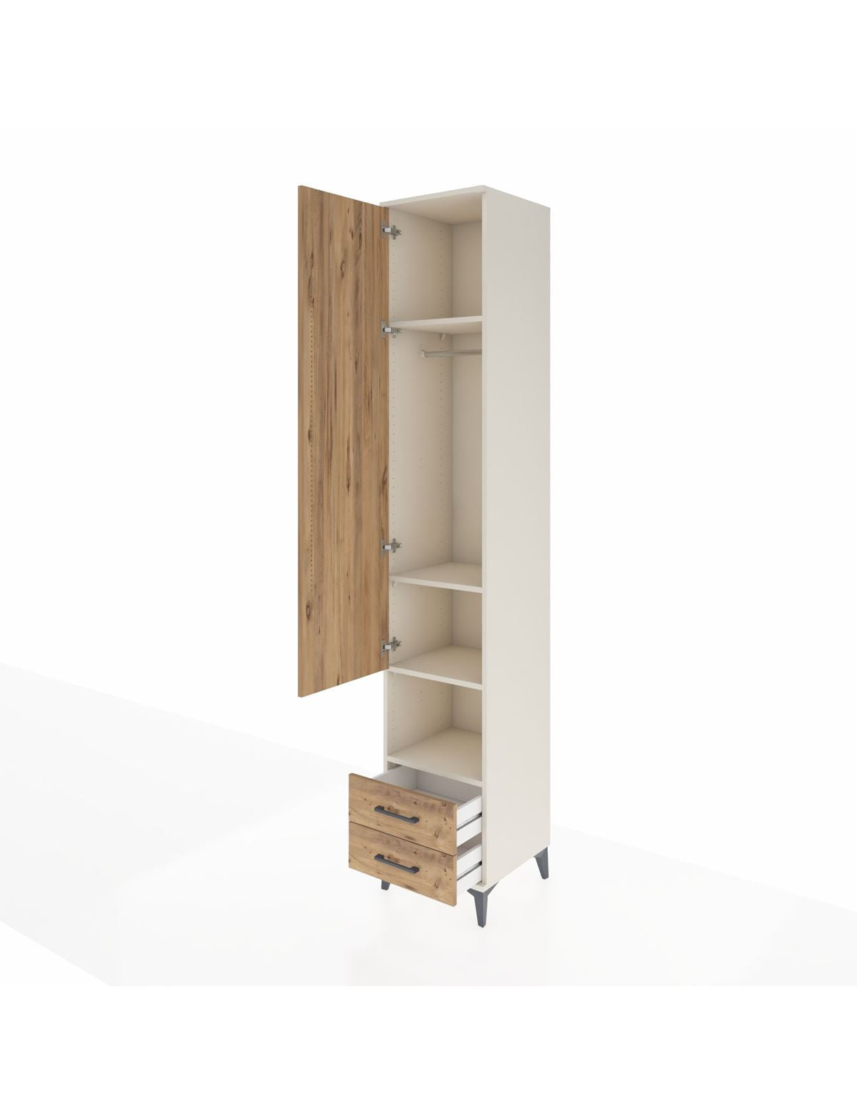 Hyperion Dolap 4 Raflı 2 Çekmeceli Tek Askılı 44x44x243 - S64M083V3B