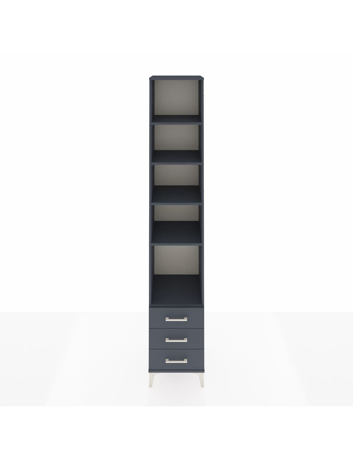 Hyperion Dolap 5 Raflı 3 Çekmeceli 44x44x243 Antrasit-Antrasit