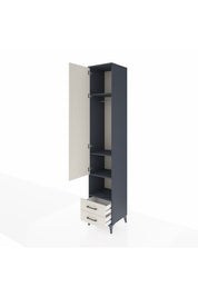 Hyperion Dolap 4 Raflı 2 Çekmeceli Tek Askılı 44x44x243 Antrasit-Aytaşı