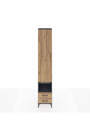 Hyperion Dolap 4 Raflı 2 Çekmeceli Tek Askılı 44x44x243 Antrasit-Çam