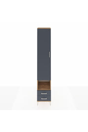 Hyperion Dolap 4 Raflı 2 Çekmeceli Tek Askılı 44x44x243 Çam-Antrasit