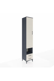 Hyperion Dolap 6 Raflı 2 Çekmeceli Tek Kapaklı 44x44x243 Antrasit-Aytaşı