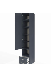 Hyperion Dolap 6 Raflı 2 Çekmeceli Tek Kapaklı 44x44x243 Antrasit-Antrasit