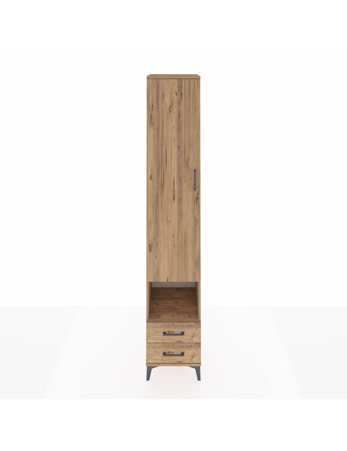 Hyperion Dolap 6 Raflı 2 Çekmeceli Tek Kapaklı 44x44x243 Çam-Çam