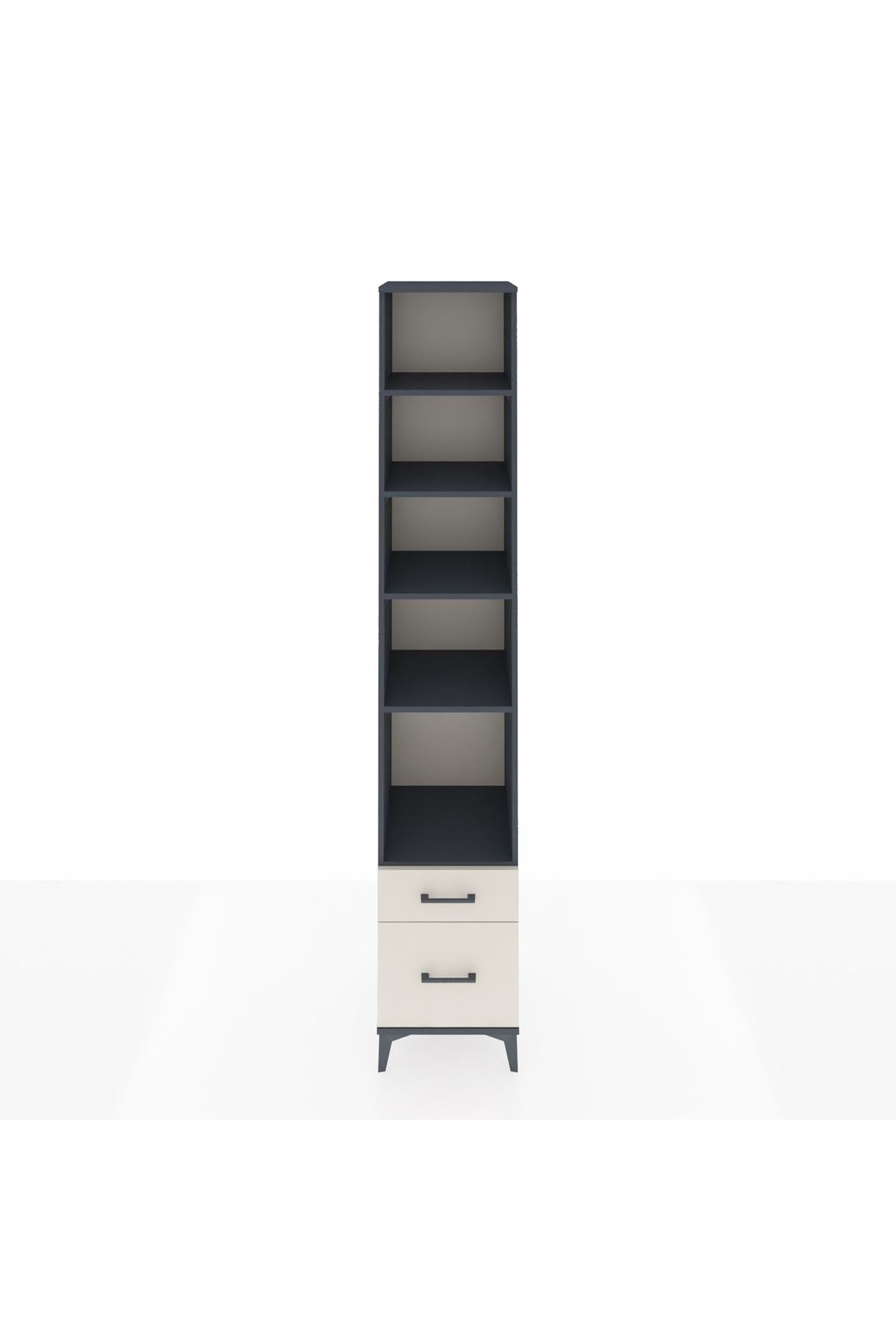 Hyperion Dolap 5 Raflı 2 Çekmeceli 44x44x243 Antrasit-Aytaşı