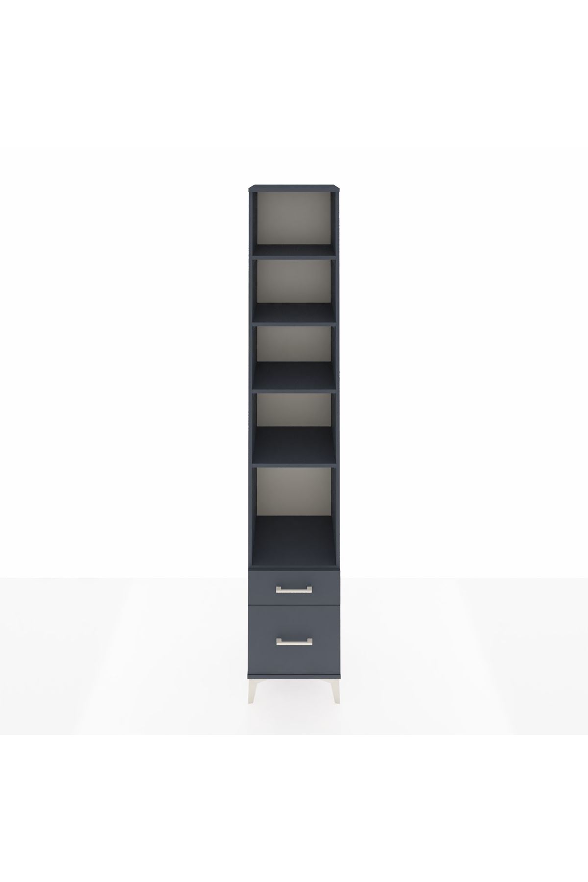 Hyperion Dolap 5 Raflı 2 Çekmeceli 44x44x243 Antrasit-Antrasit
