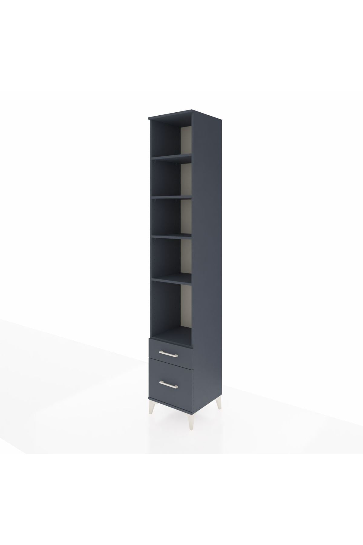 Hyperion Dolap 5 Raflı 2 Çekmeceli 44x44x243 Antrasit-Antrasit