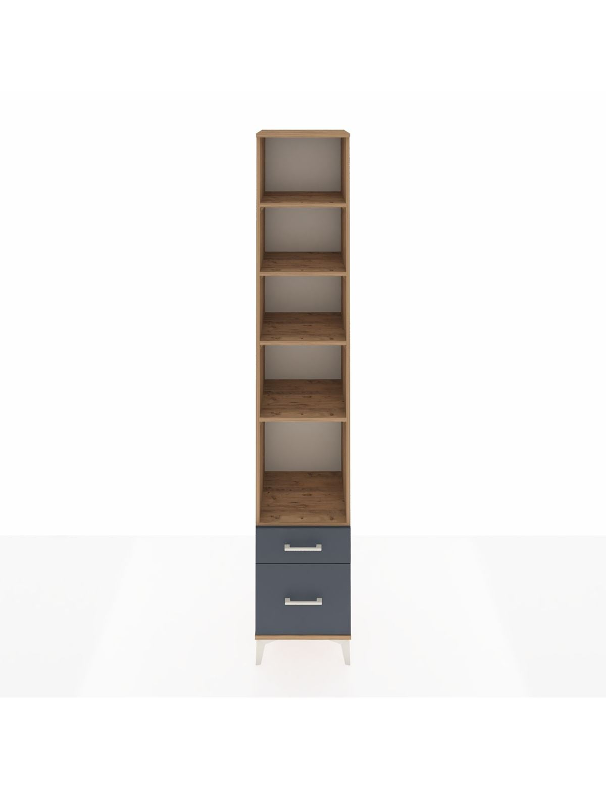 Hyperion Dolap 5 Raflı 2 Çekmeceli 44x44x243 Çam-Antrasit