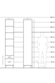 Hyperion Dolap 5 Raflı 2 Çekmeceli 44x44x243 Çam-Aytaşı