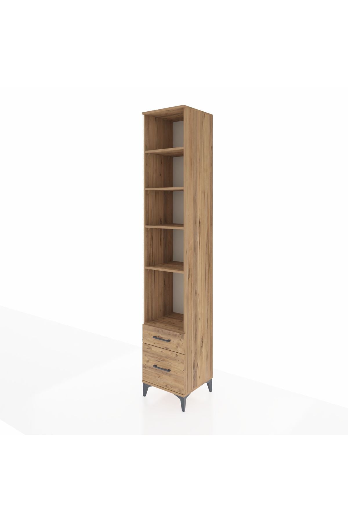 Hyperion Dolap 5 Raflı 2 Çekmeceli 44x44x243 Çam-Çam