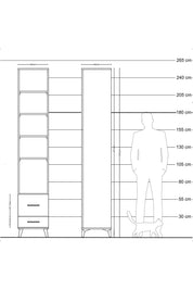 Hyperion Dolap 5 Raflı 2 Çekmeceli 44x44x243 Aytaşı-Antrasit
