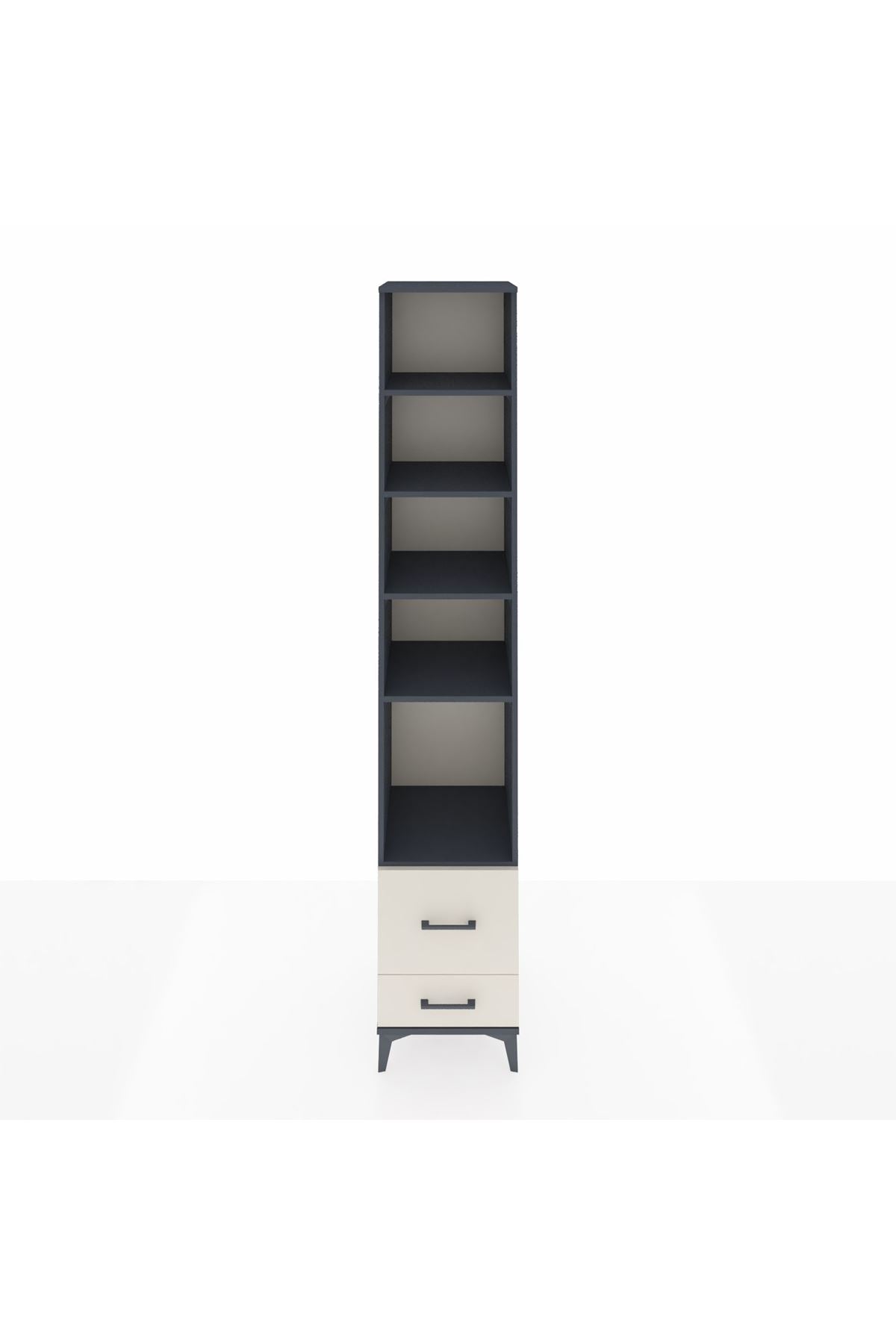 Hyperion Dolap 5 Raflı 2 Çekmeceli 44x44x243 Antrasit-Aytaşı