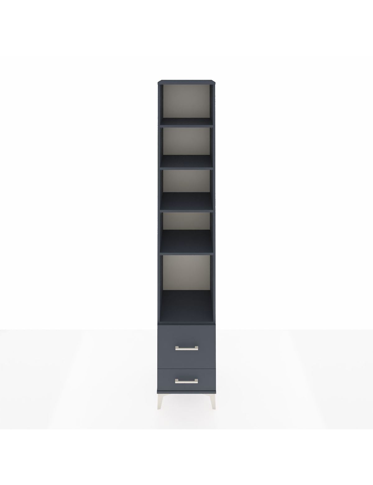 Hyperion Dolap 5 Raflı 2 Çekmeceli 44x44x243 Antrasit-Antrasit