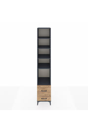 Hyperion Dolap 5 Raflı 2 Çekmeceli 44x44x243 Antrasit-Çam