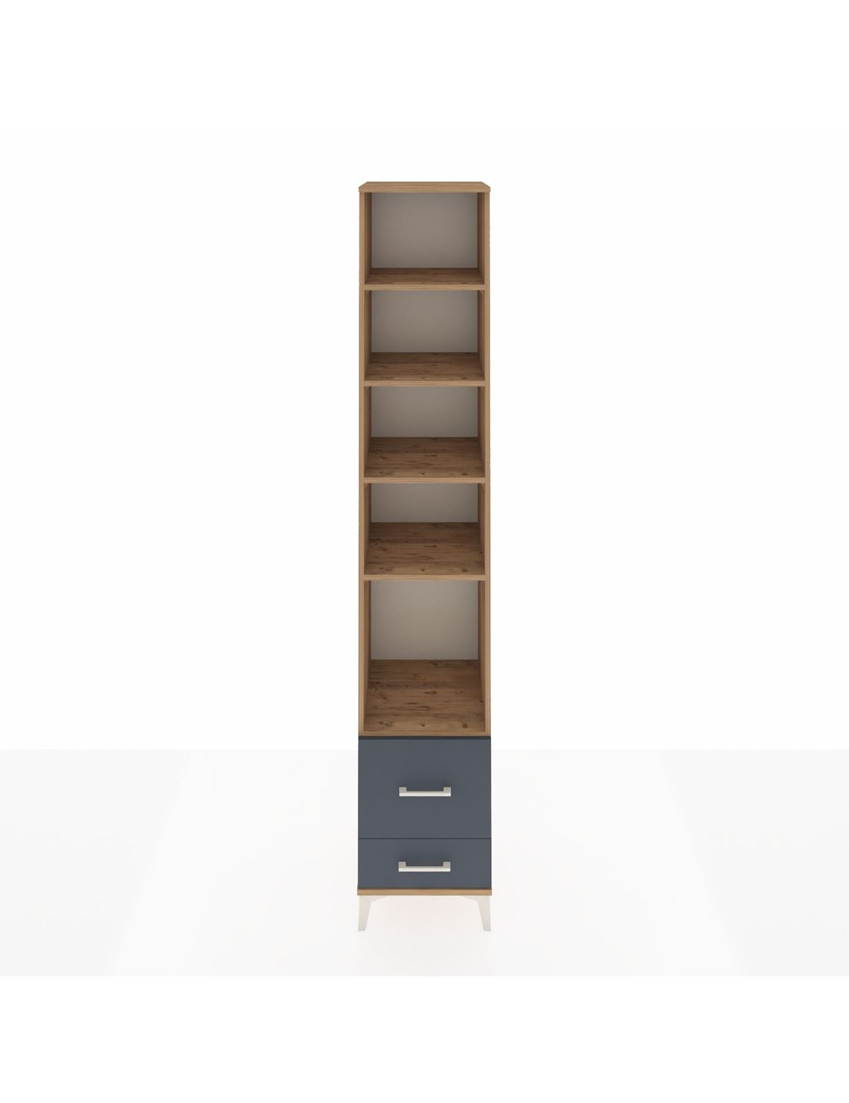 Hyperion Dolap 5 Raflı 2 Çekmeceli 44x44x243 Çam-Antrasit