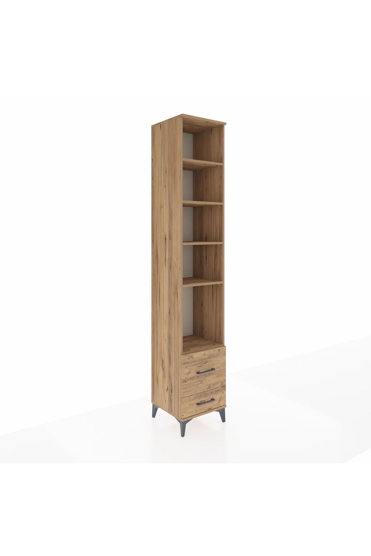 Hyperion Dolap 5 Raflı 2 Çekmeceli 44x44x243 Çam-Çam