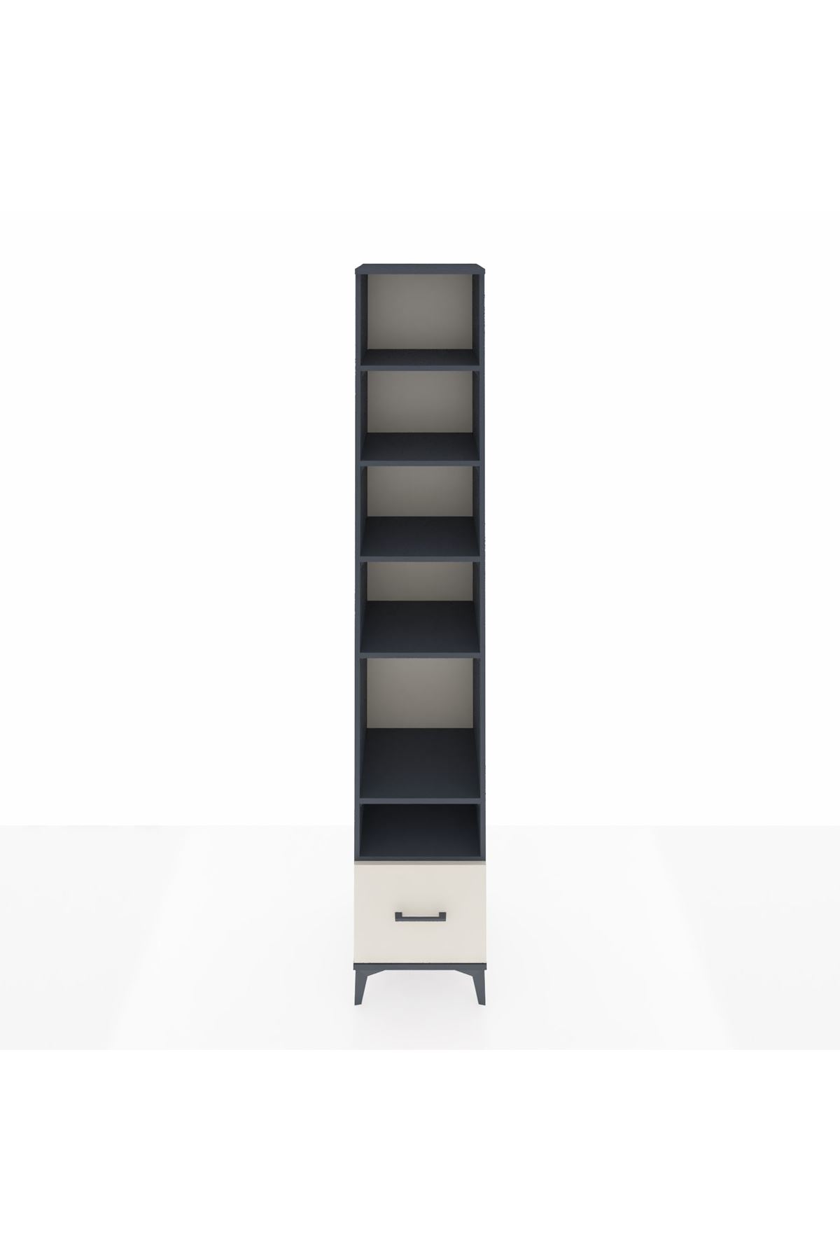 Hyperion Dolap 6 Raflı Tek Çekmeceli 44x44x243 Antrasit-Aytaşı