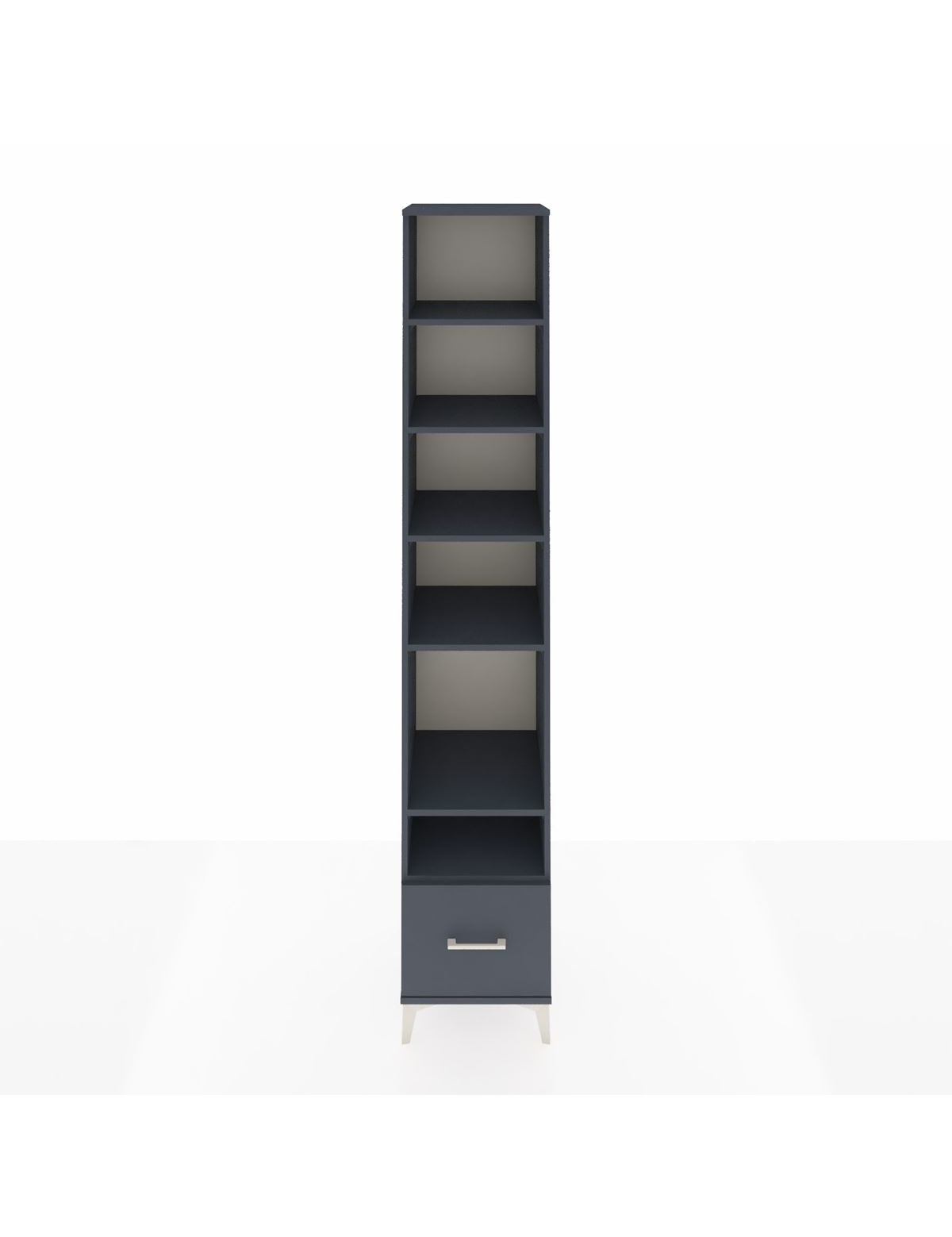 Hyperion Dolap 6 Raflı Tek Çekmeceli 44x44x243 Antrasit-Antrasit