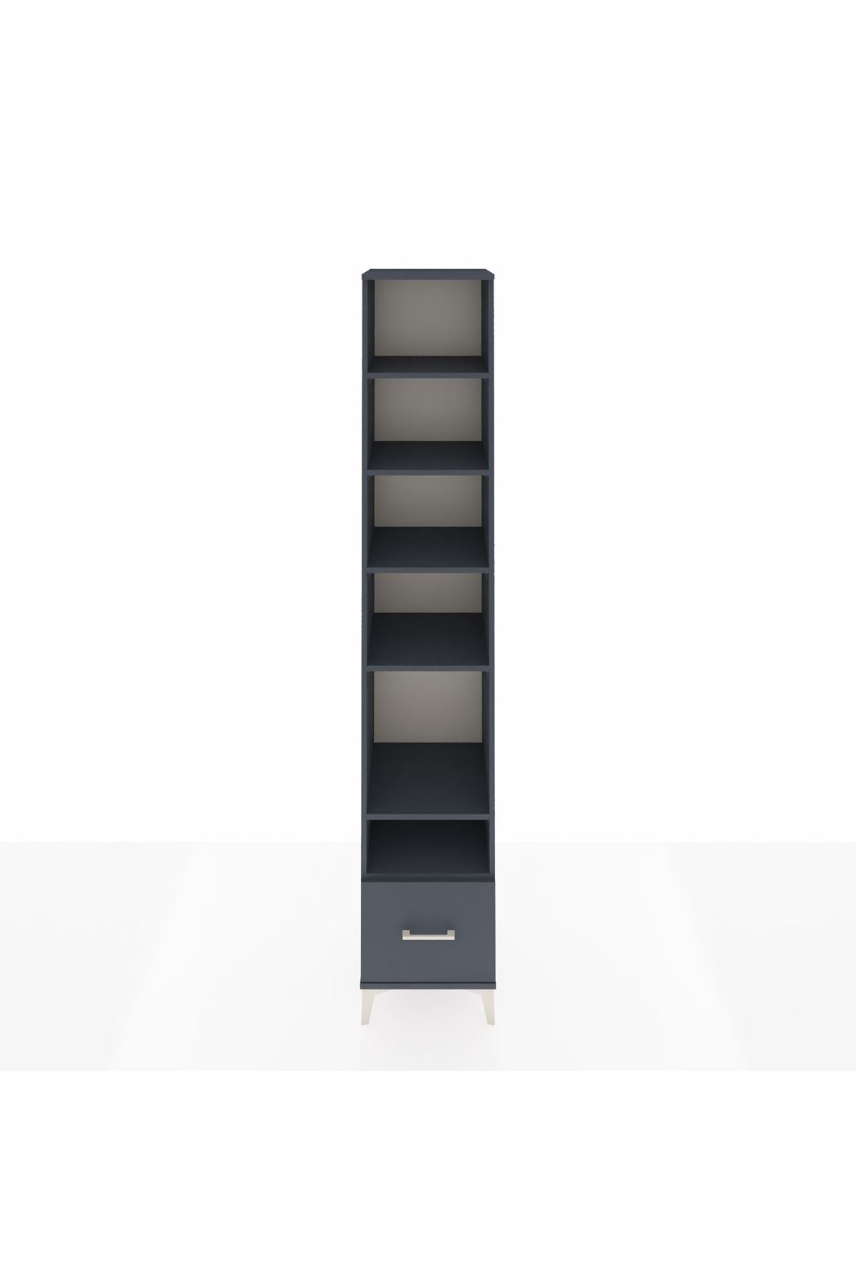 Hyperion Dolap 6 Raflı Tek Çekmeceli 44x44x243 Antrasit-Antrasit