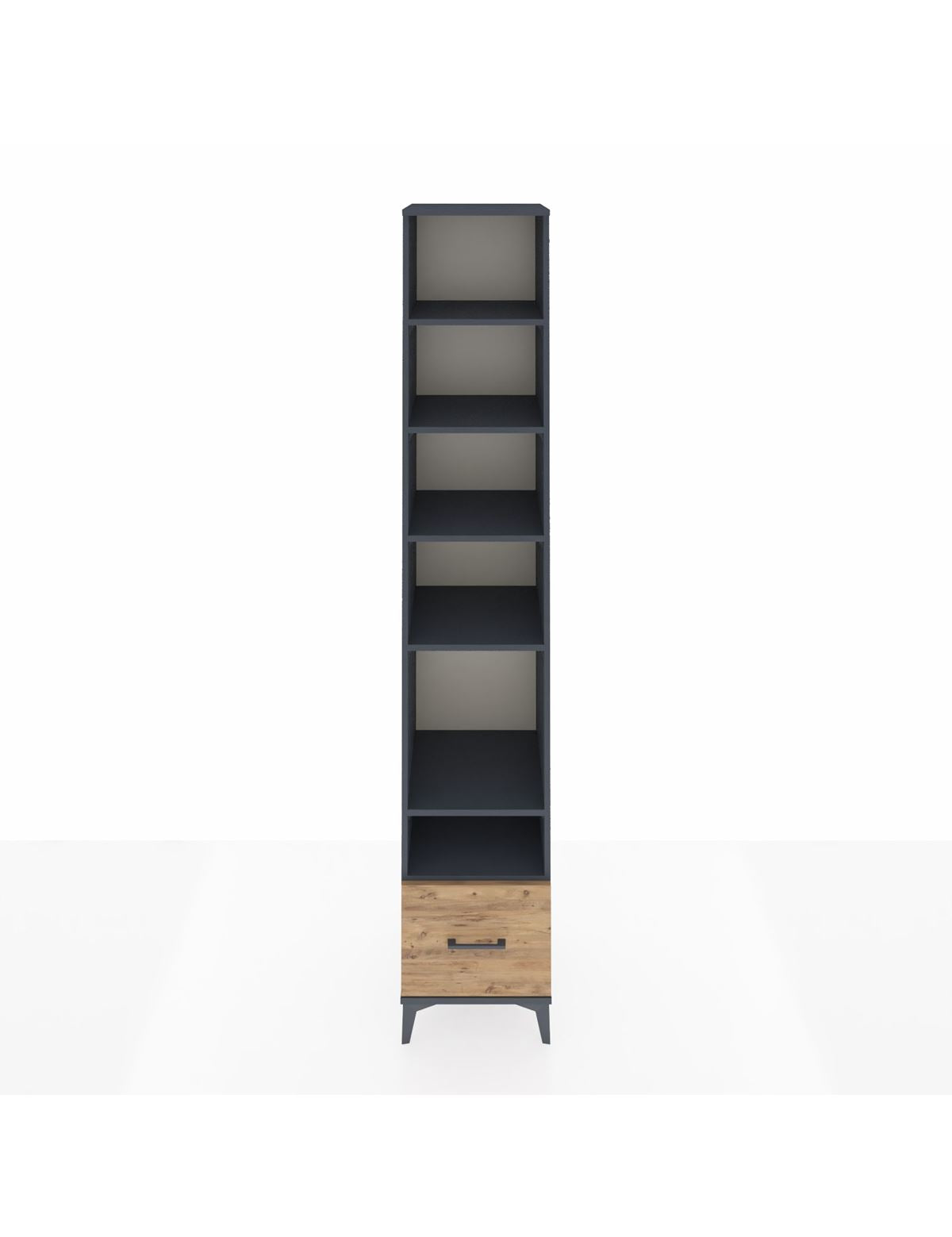 Hyperion Dolap 6 Raflı Tek Çekmeceli 44x44x243 Antrasit-Çam