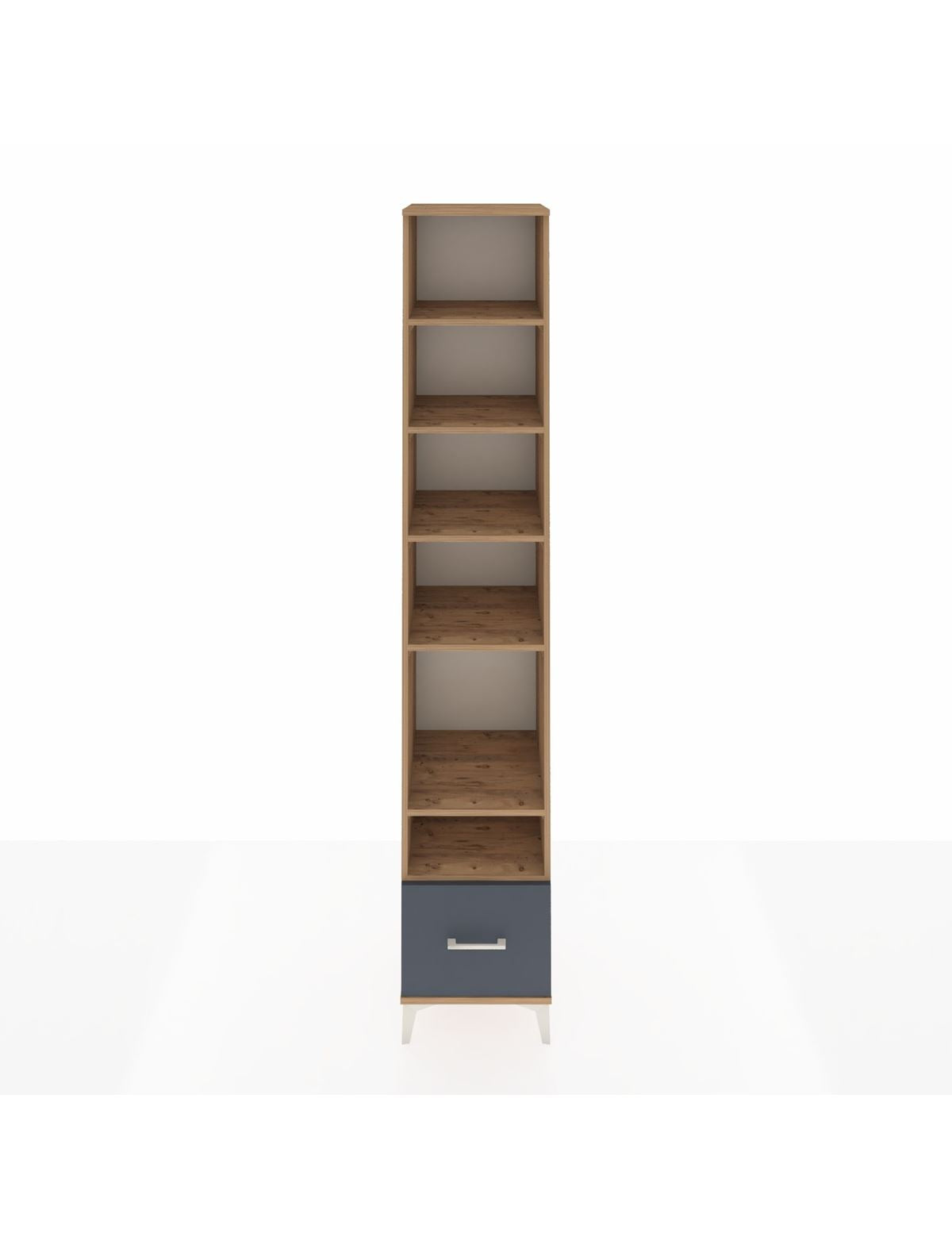 Hyperion Dolap 6 Raflı Tek Çekmeceli 44x44x243 Çam-Antrasit