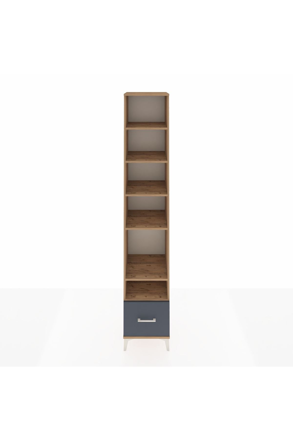 Hyperion Dolap 6 Raflı Tek Çekmeceli 44x44x243 Çam-Antrasit