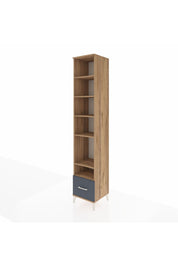 Hyperion Dolap 6 Raflı Tek Çekmeceli 44x44x243 Çam-Antrasit