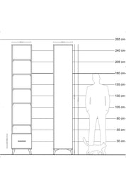 Hyperion Dolap 6 Raflı Tek Çekmeceli 44x44x243 Çam-Antrasit