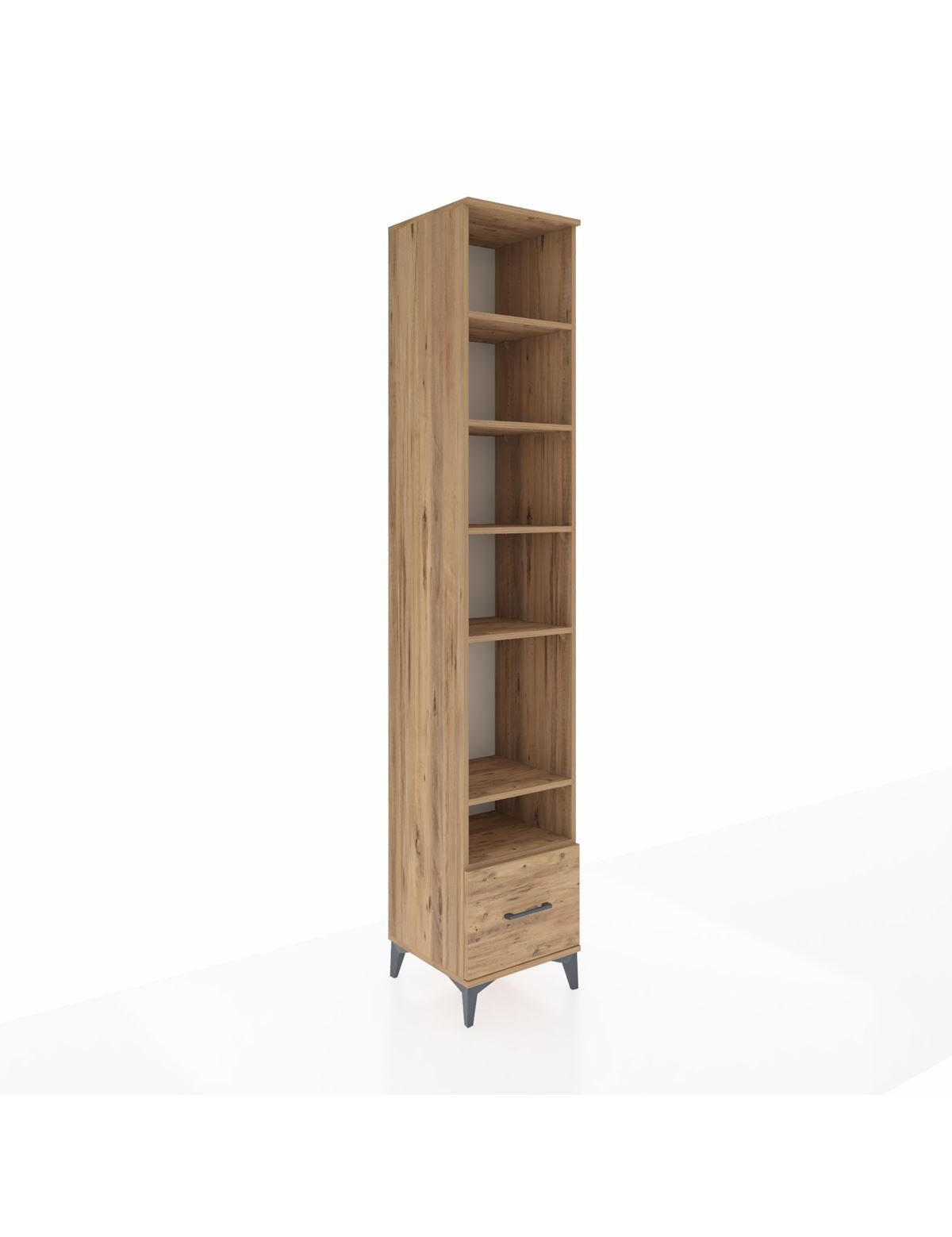 Hyperion Dolap 6 Raflı Tek Çekmeceli 44x44x243 Çam-Çam