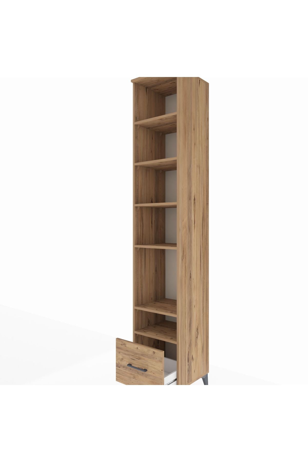 Hyperion Dolap 6 Raflı Tek Çekmeceli 44x44x243 Çam-Çam