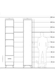 Hyperion Dolap 5 Raflı Tek Çekmeceli 44x44x243 Aytaşı-Çam