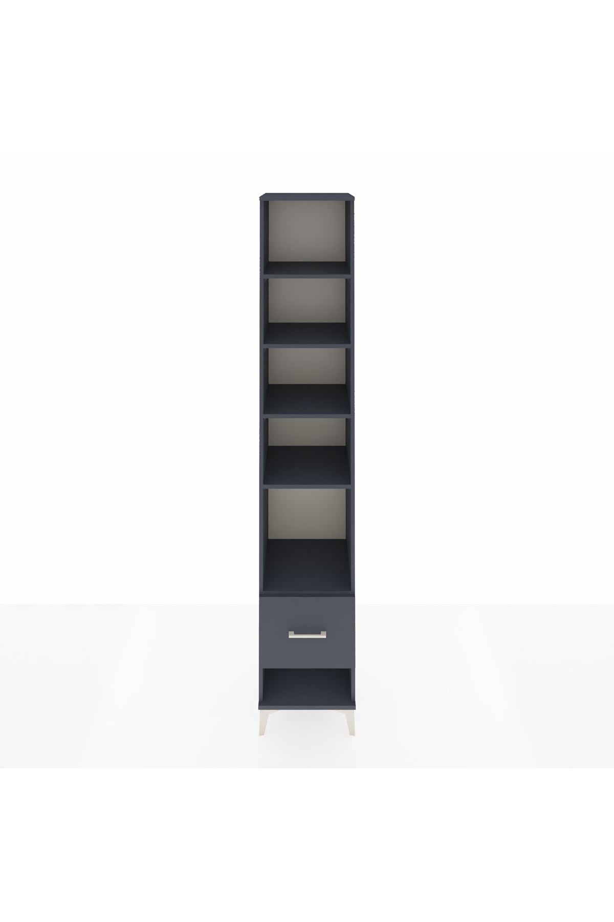 Hyperion Dolap 5 Raflı Tek Çekmeceli 44x44x243 Antrasit-Antrasit