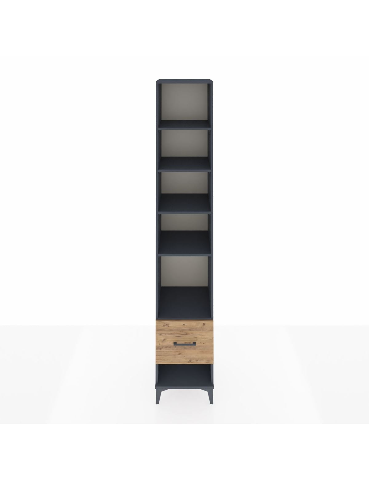 Hyperion Dolap 5 Raflı Tek Çekmeceli 44x44x243 Antrasit-Çam