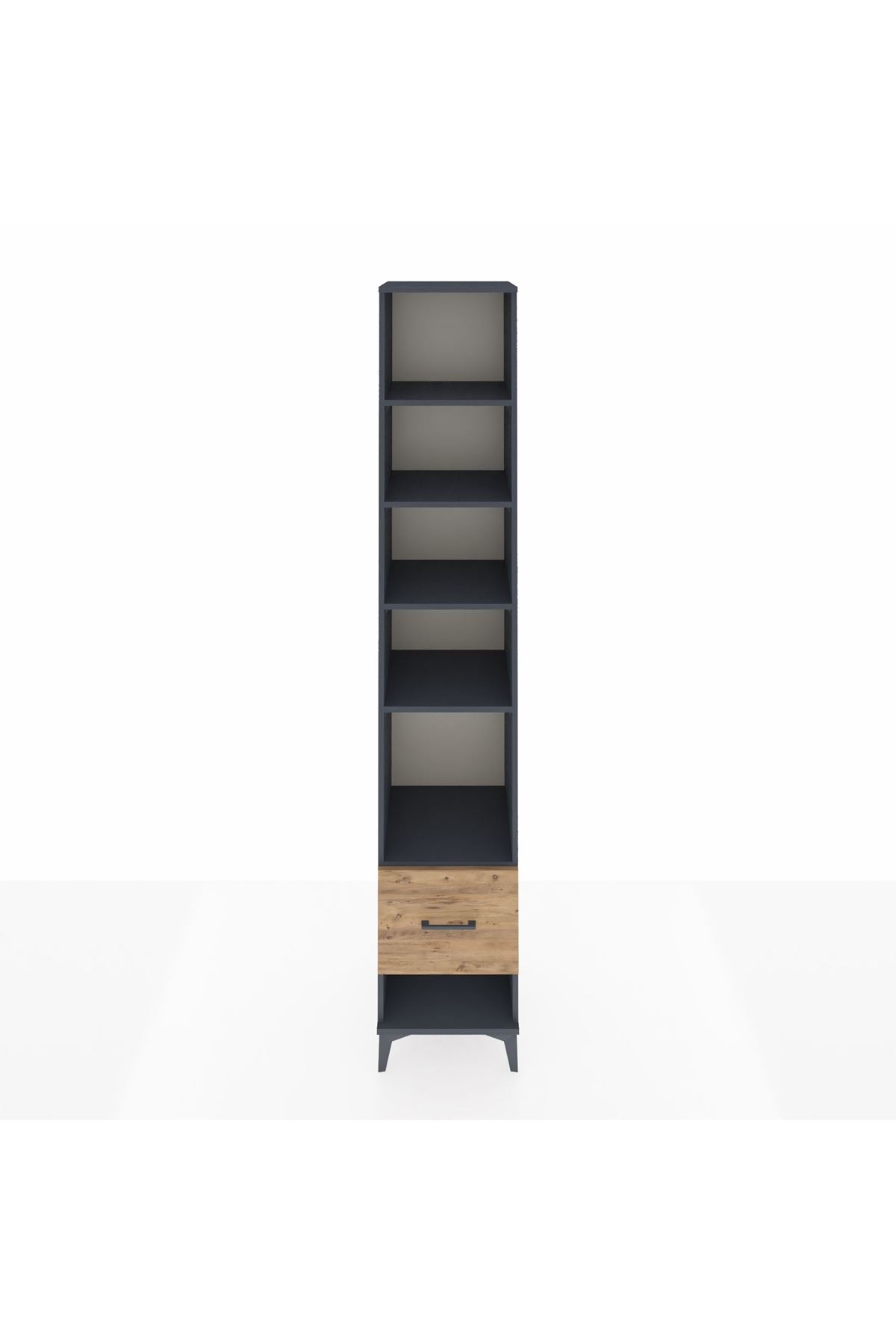 Hyperion Dolap 5 Raflı Tek Çekmeceli 44x44x243 Antrasit-Çam