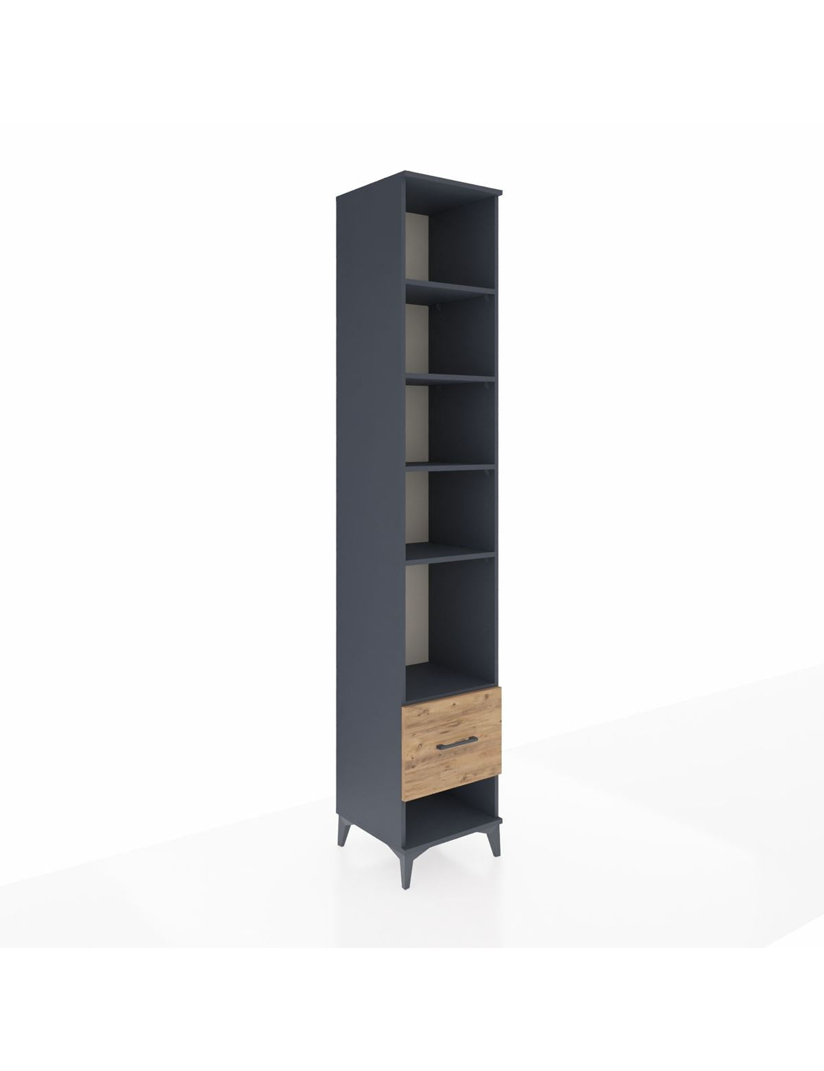 Hyperion Dolap 5 Raflı Tek Çekmeceli 44x44x243 Antrasit-Çam