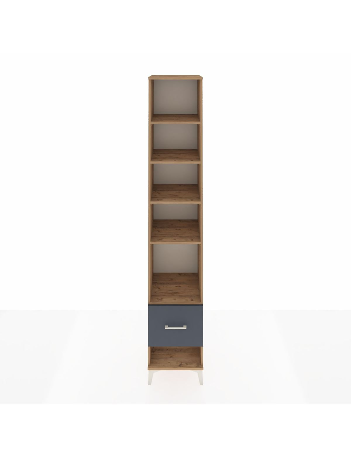 Hyperion Dolap 5 Raflı Tek Çekmeceli 44x44x243 Çam-Antrasit