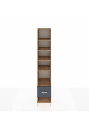 Hyperion Dolap 5 Raflı Tek Çekmeceli 44x44x243 Çam-Antrasit