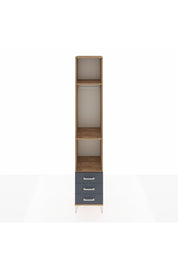 Hyperion Dolap 3 Raflı 3 Çekmeceli Tek Askılı 44x44x243 Çam-Antrasit