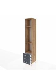 Hyperion Dolap 3 Raflı 3 Çekmeceli Tek Askılı 44x44x243 Çam-Antrasit