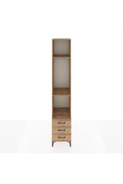 Hyperion Dolap 3 Raflı 3 Çekmeceli Tek Askılı 44x44x243 Çam-Çam