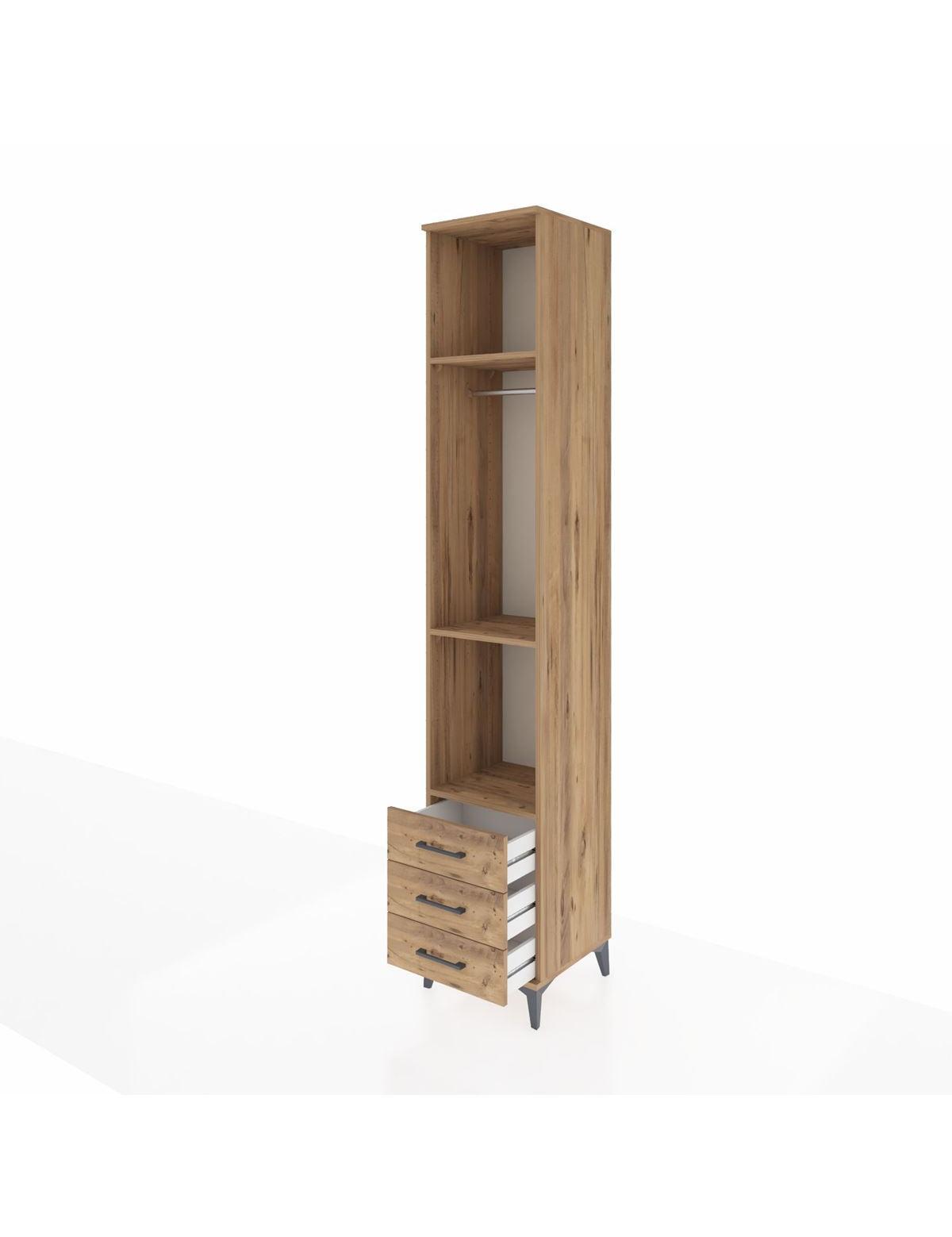 Hyperion Dolap 3 Raflı 3 Çekmeceli Tek Askılı 44x44x243 - S64M089V9B