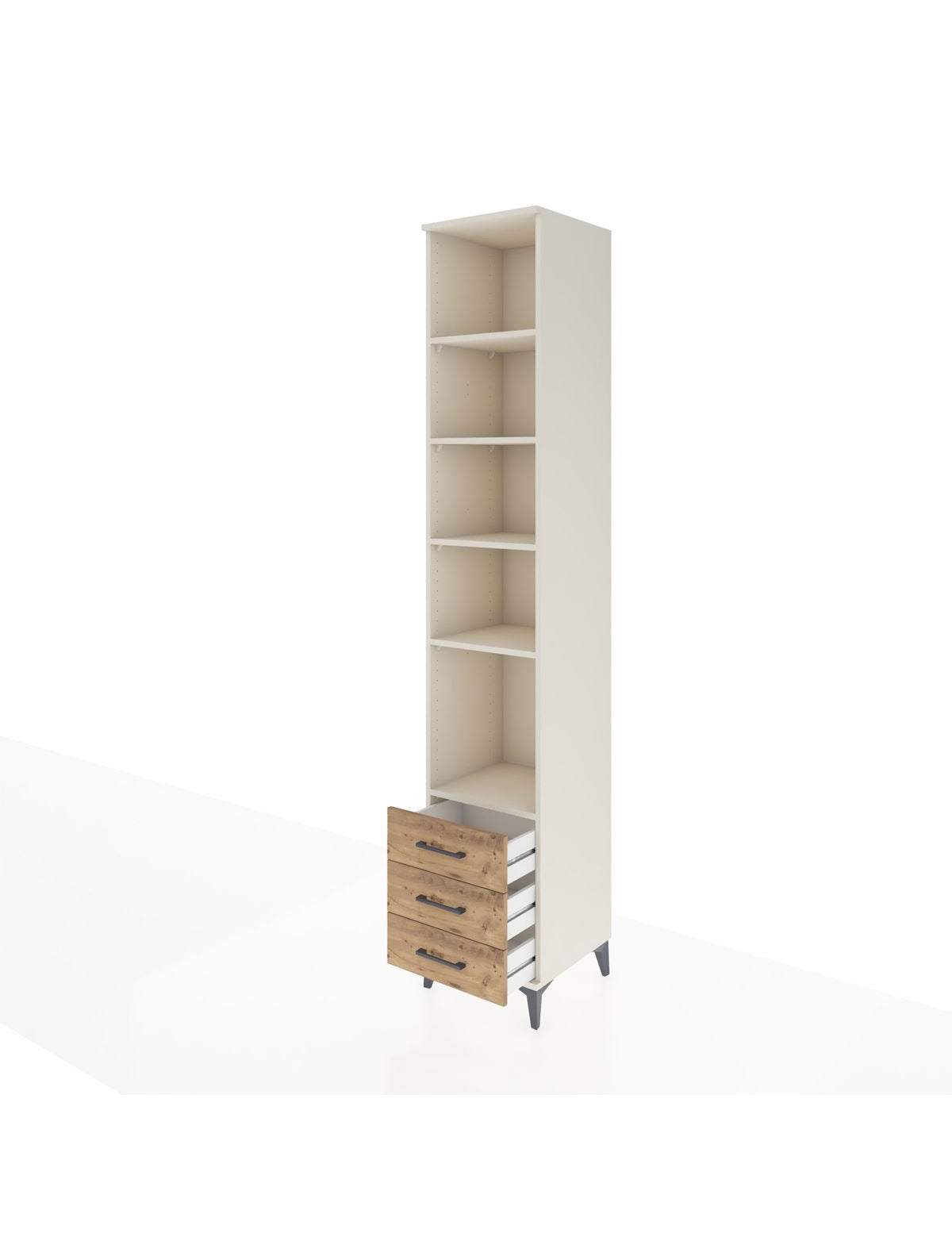 Hyperion Dolap 5 Raflı 3 Çekmeceli 44x44x243 - S64M090V3B