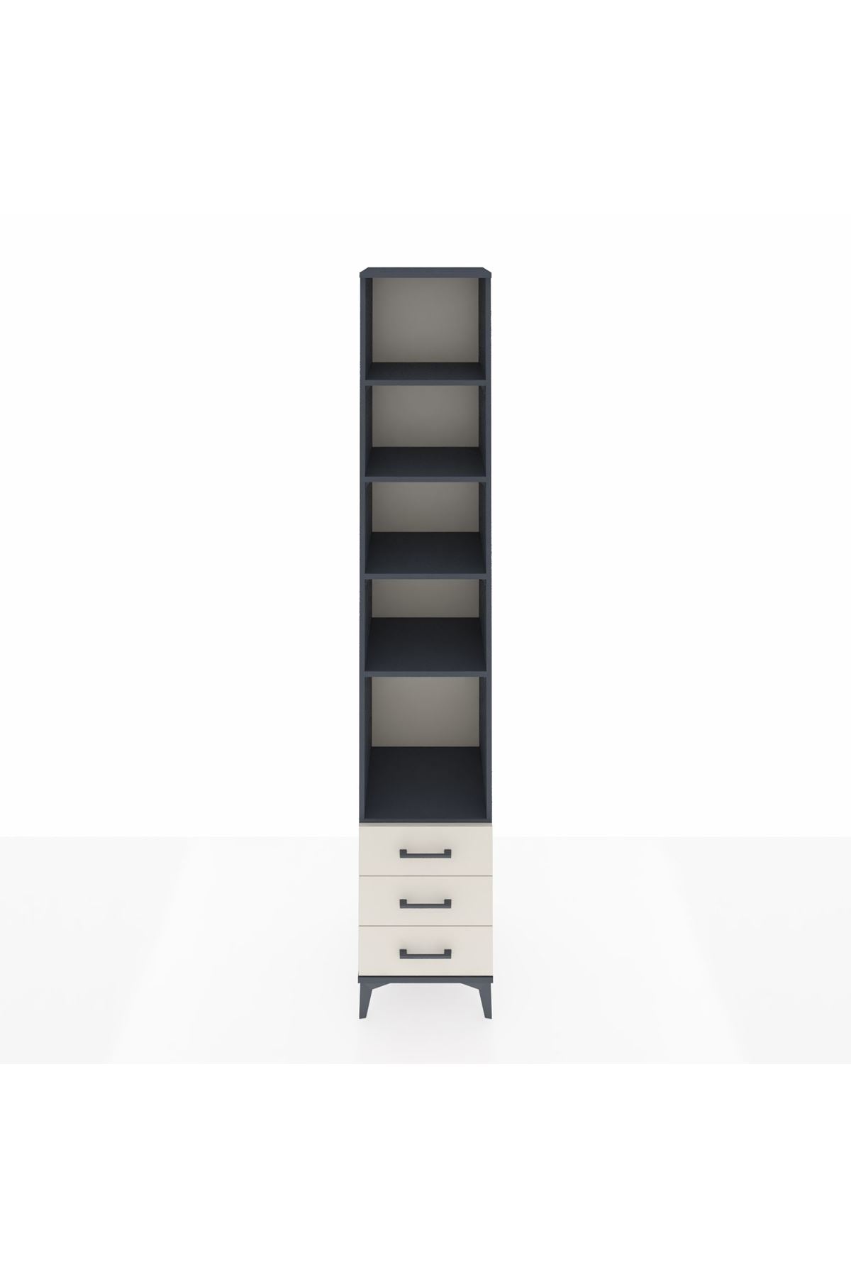 Hyperion Dolap 5 Raflı 3 Çekmeceli 44x44x243 Antrasit-Aytaşı