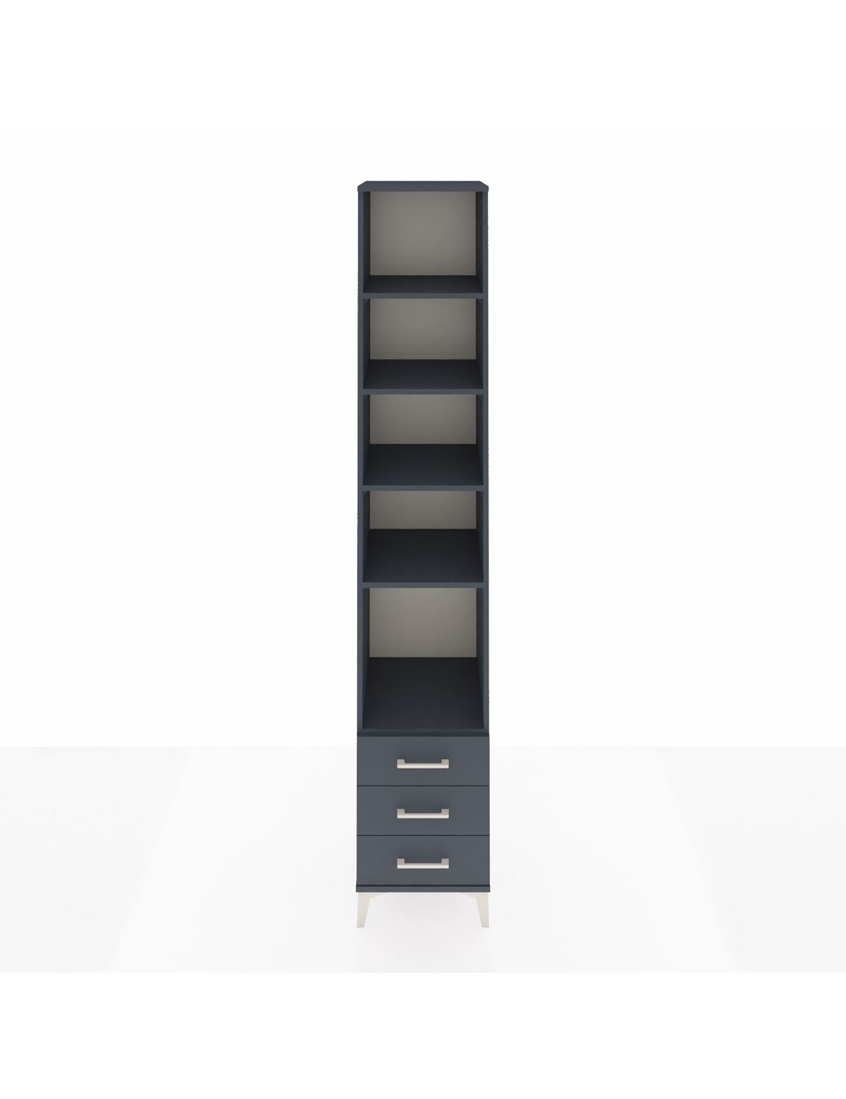 Hyperion Dolap 5 Raflı 3 Çekmeceli 44x44x243 Antrasit-Antrasit