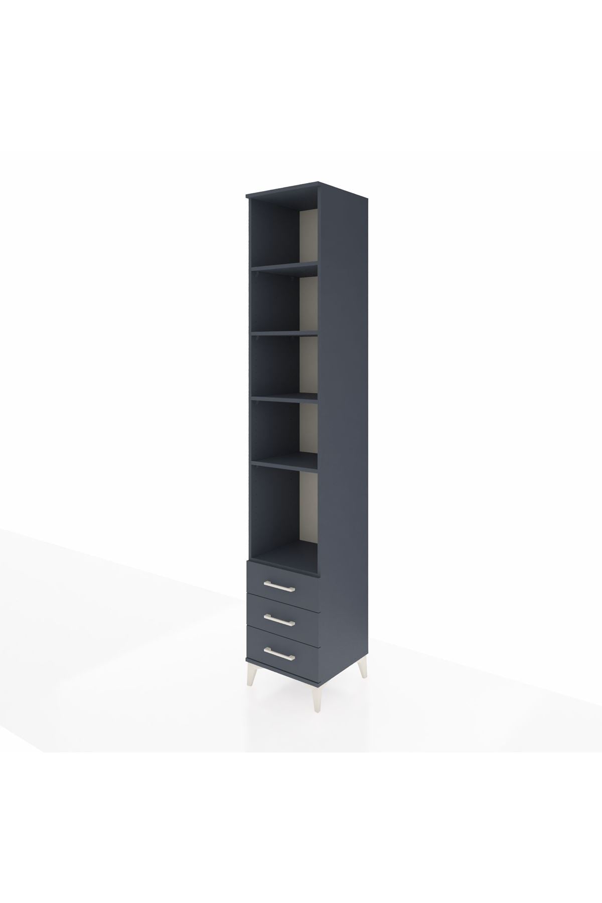 Hyperion Dolap 5 Raflı 3 Çekmeceli 44x44x243 Antrasit-Antrasit