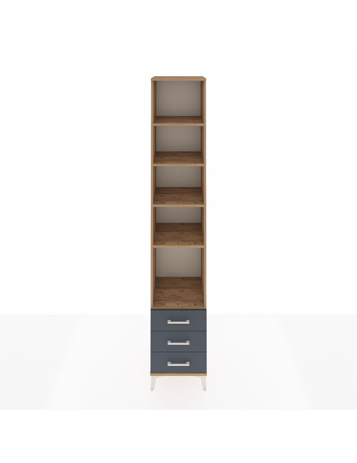 Hyperion Dolap 5 Raflı 3 Çekmeceli 44x44x243 Çam-Antrasit