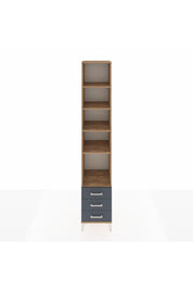 Hyperion Dolap 5 Raflı 3 Çekmeceli 44x44x243 Çam-Antrasit