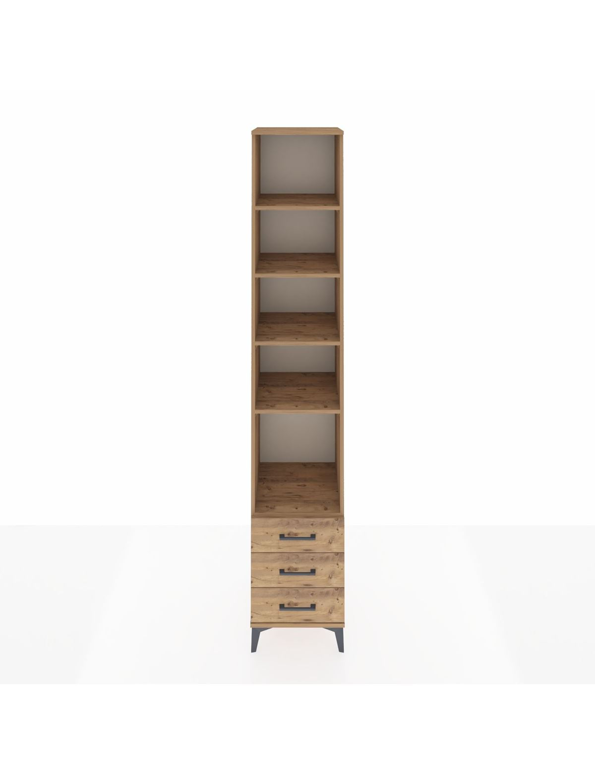 Hyperion Dolap 5 Raflı 3 Çekmeceli 44x44x243 Çam-Çam